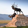 high quality bronze elk sculpture outdoor decor